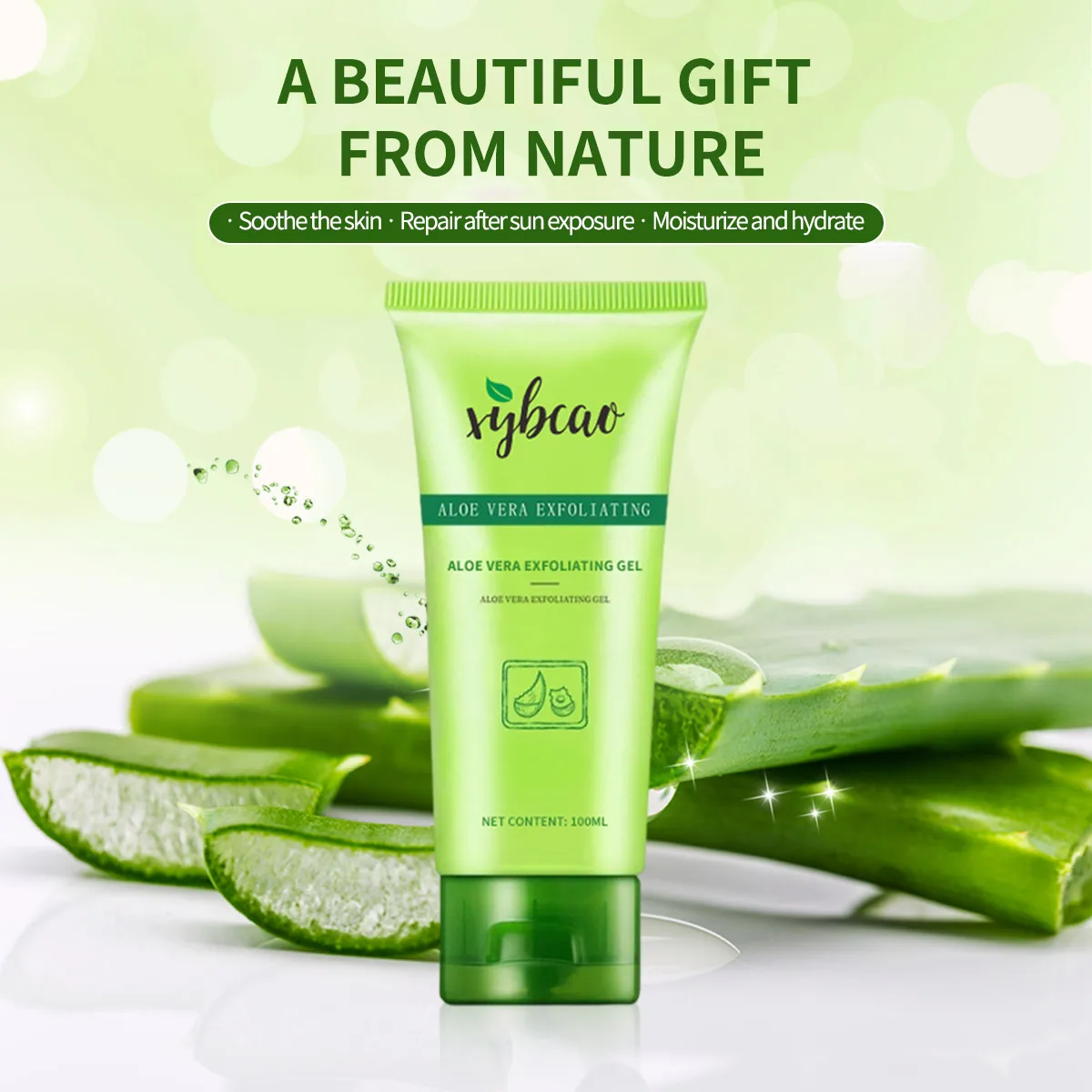 Adb9d81166a2440d8bba25d9195d2d234h.webp Aloe Vera Exfoliating Scrub Gel Moisturizing Nourishing Softening Dead Skin Removal Face and Body All Skin Types Radiant Skin - Image 1