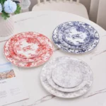 Wholesale European Style Luxury 3pcs Bone China Dinner Plates