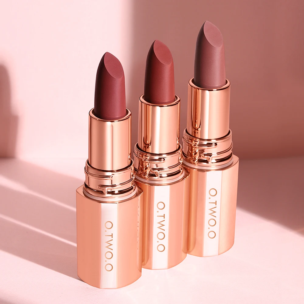 Heceb7d40e58548aa930b6ba3a51ebf51d.webp O.TWO.O High-Grade Matte Lip Stick Non-Stick Waterproof Long-Lasting Mineral Based Velvet Lip Makeup 4g Net Weight - Image 1